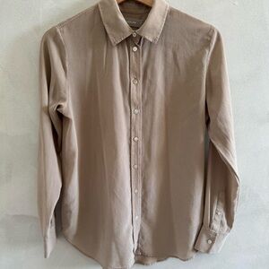 Everlane - Women’s Silk Button-up - Taupe/Beige